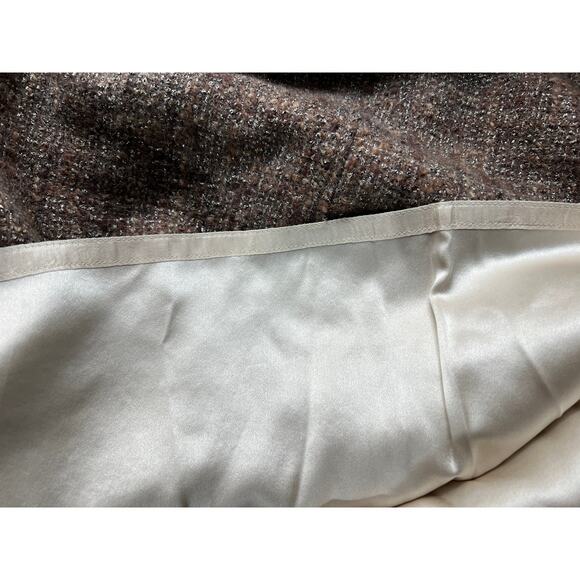 MARC JACOBS WOMENS SIZE 4 TWEED MID-LENGTH LINED SKIRT BROWN - Picture 9 of 13